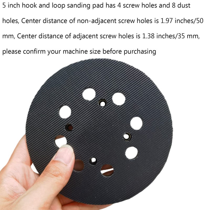 Tockrop 2 Pack 5 Inch 8 Hole Hook and Loop Replacement Sanding Backing Pad Sander Pad for 5" Craftsman CMCW220B & CMEW231 Random Orbit Sander - Image 5